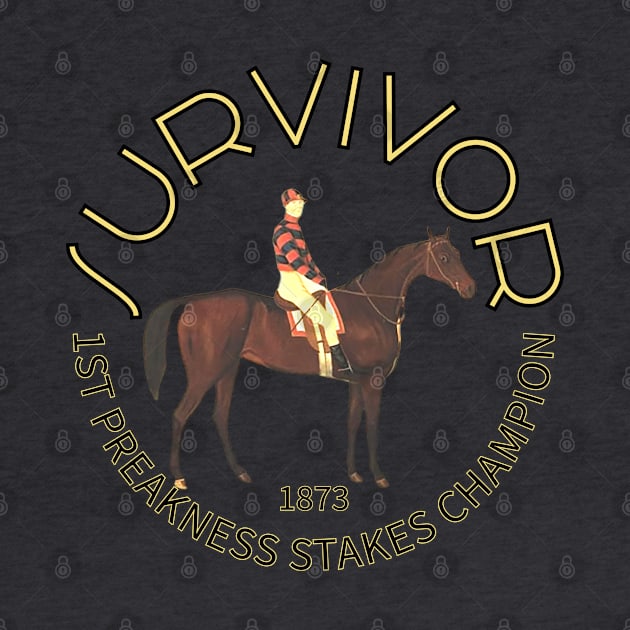 Survivor 1873 1st Preakness Champion horse racing design by Ginny Luttrell